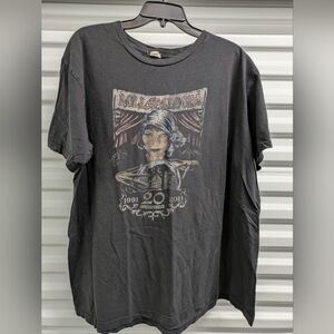 Hanes Lollapalooza Black Graphic Tee with Vintage Design Size 2XL